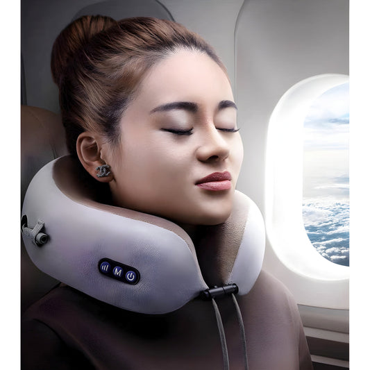 Portable U-Shaped Electric Massage Pillow for Home, Car, and Outdoor Relaxation