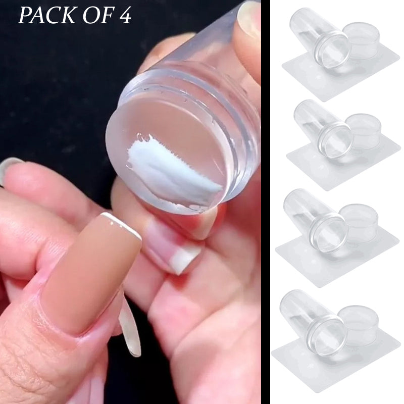 Set of 4 Eco-Friendly French Nails Silicone Stamp Nail Art Tools - Girly Goods Hub
